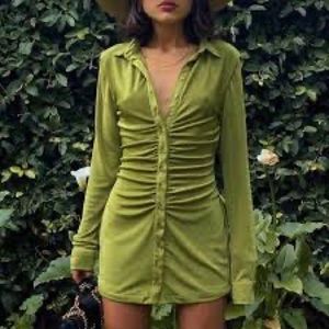 Olive Button down dress